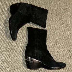 Cole Haan Nike Air Black Suede Wedge Bootie